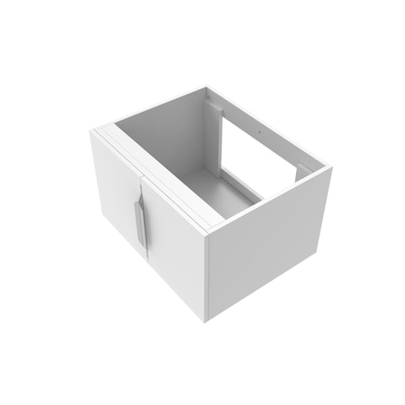 Castello Usa Alpine 24-inch White Vanity Base with Brushed Nickel Handle CB-MC-24W-BN-VBO